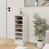 vidaXL Παπουτσοθήκη Γυαλιστερό Γκρι 31,5 x 35 x 90 εκ. από Επεξ. Ξύλο