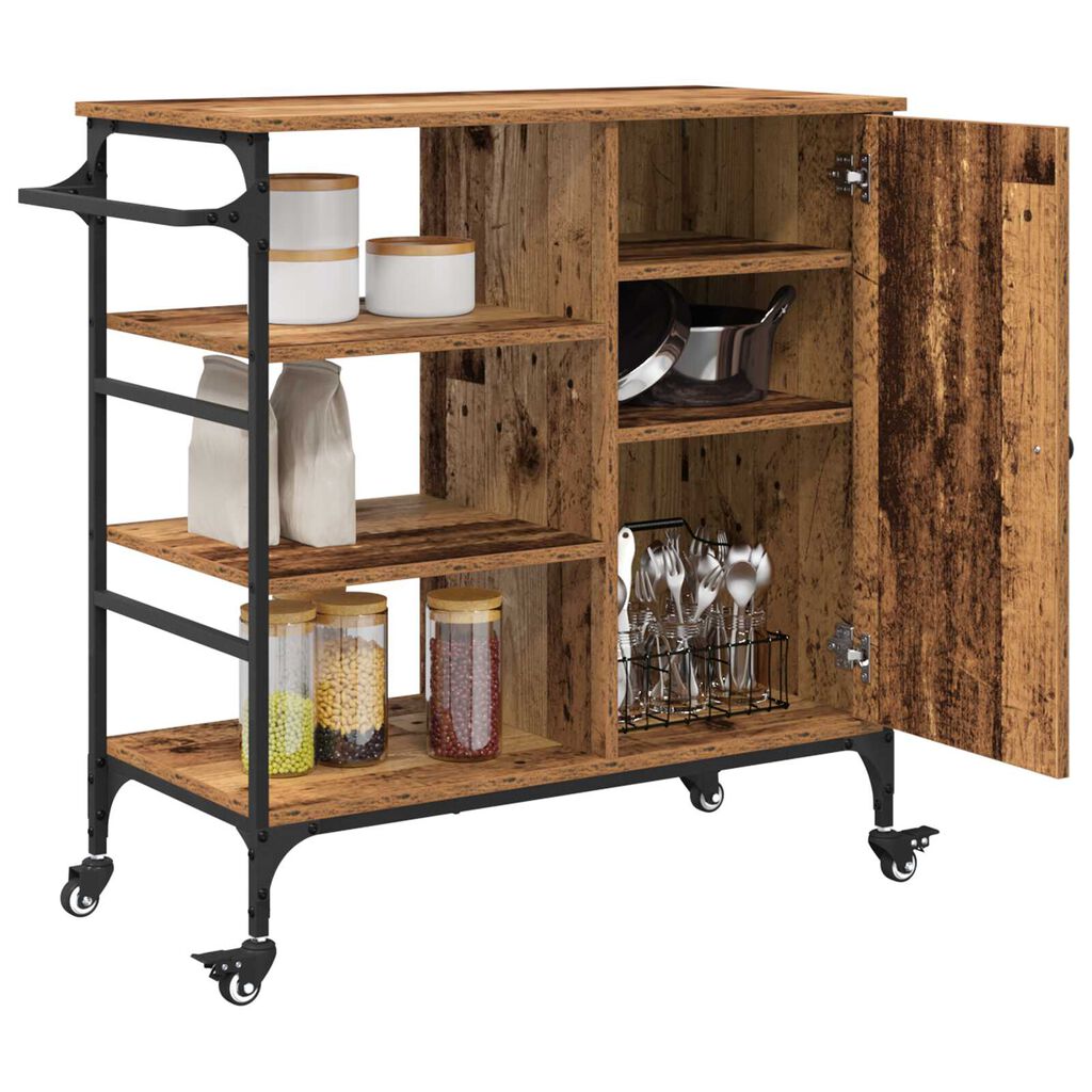 vidaXL Τροχόσπιτο Κουζίνας Παλιό Ξύλο 87,5x38,5x84,5 cm Κατασκευασμένο από Ξύλο