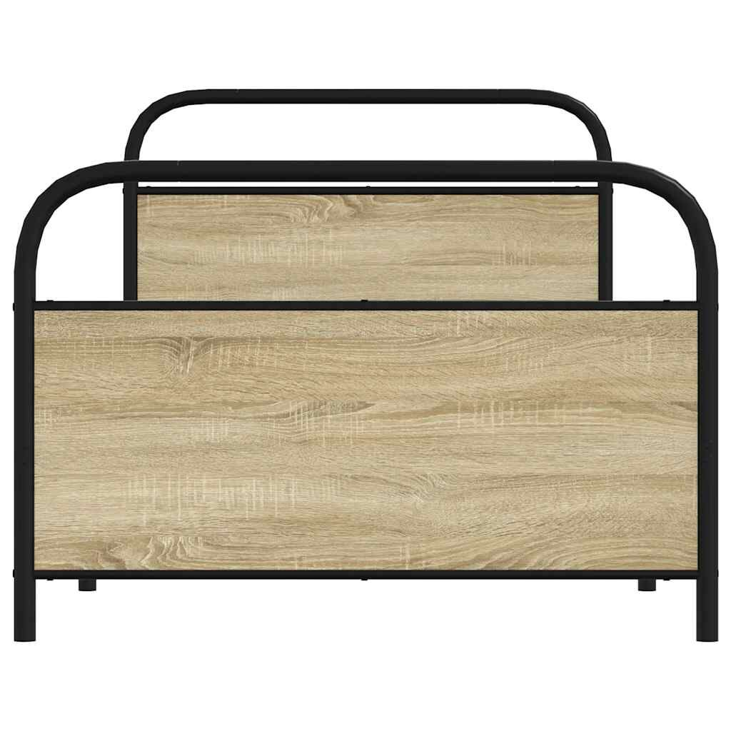 vidaXL Πλαίσιο Κρεβατιού Χωρ. Στρώμα Sonoma Δρυς 100x190 εκ Επ. Ξύλο