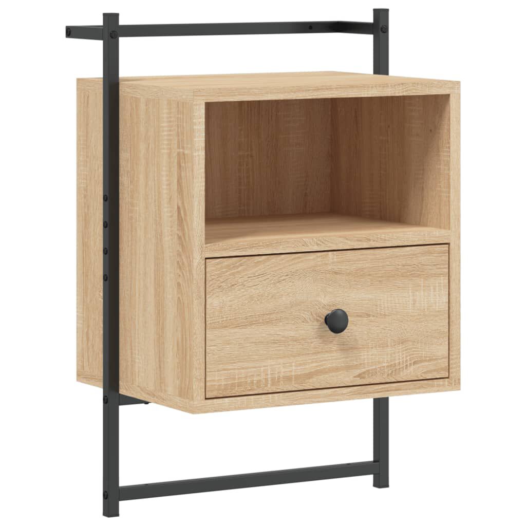 vidaXL Κομοδίνο Επιτοίχιο Sonoma Δρυς 40x30x61 εκ. από Επεξεργ. Ξύλο