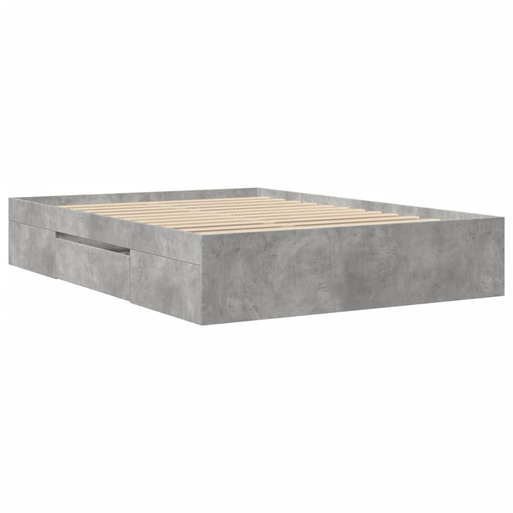 vidaXL Πλαίσιο Κρεβατιού Γκρι Σκυροδέματος 120x190 εκ. Επεξεργ. Ξύλο