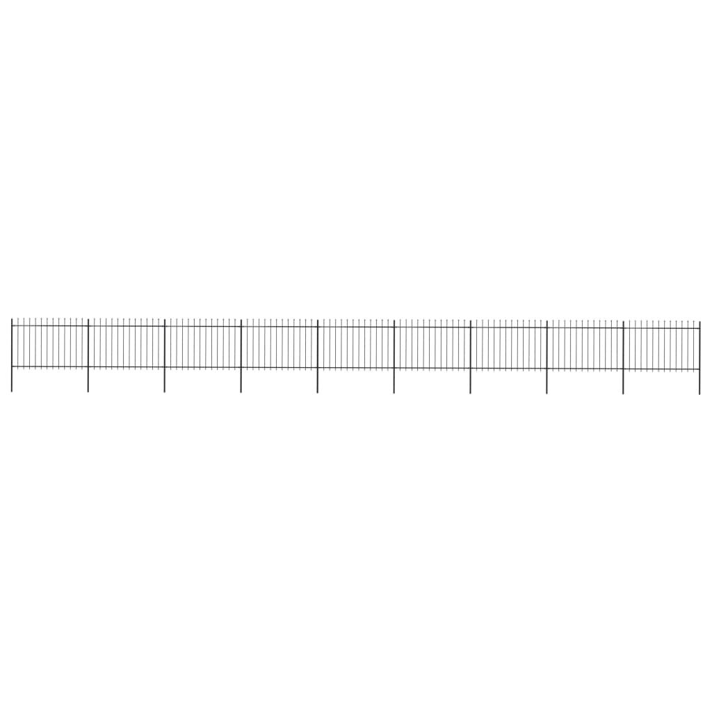 vidaXL Κάγκελα Περίφραξης με Λόγχες Μαύρα 15,3 x 1,2 μ. από Χάλυβα