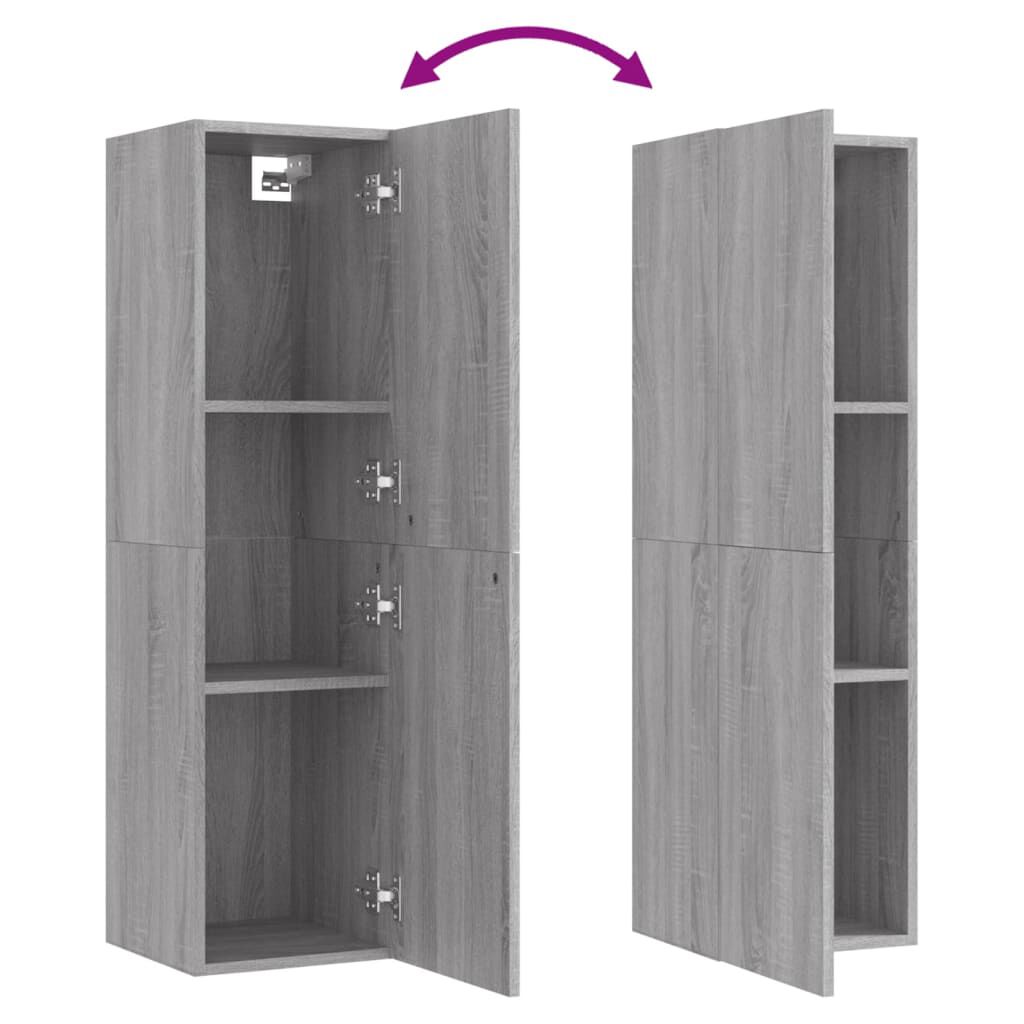 vidaXL Έπιπλο Τηλεόρασης Επιτοίχιο Γκρι Sonoma 30,5 x 30 x 110 εκ.