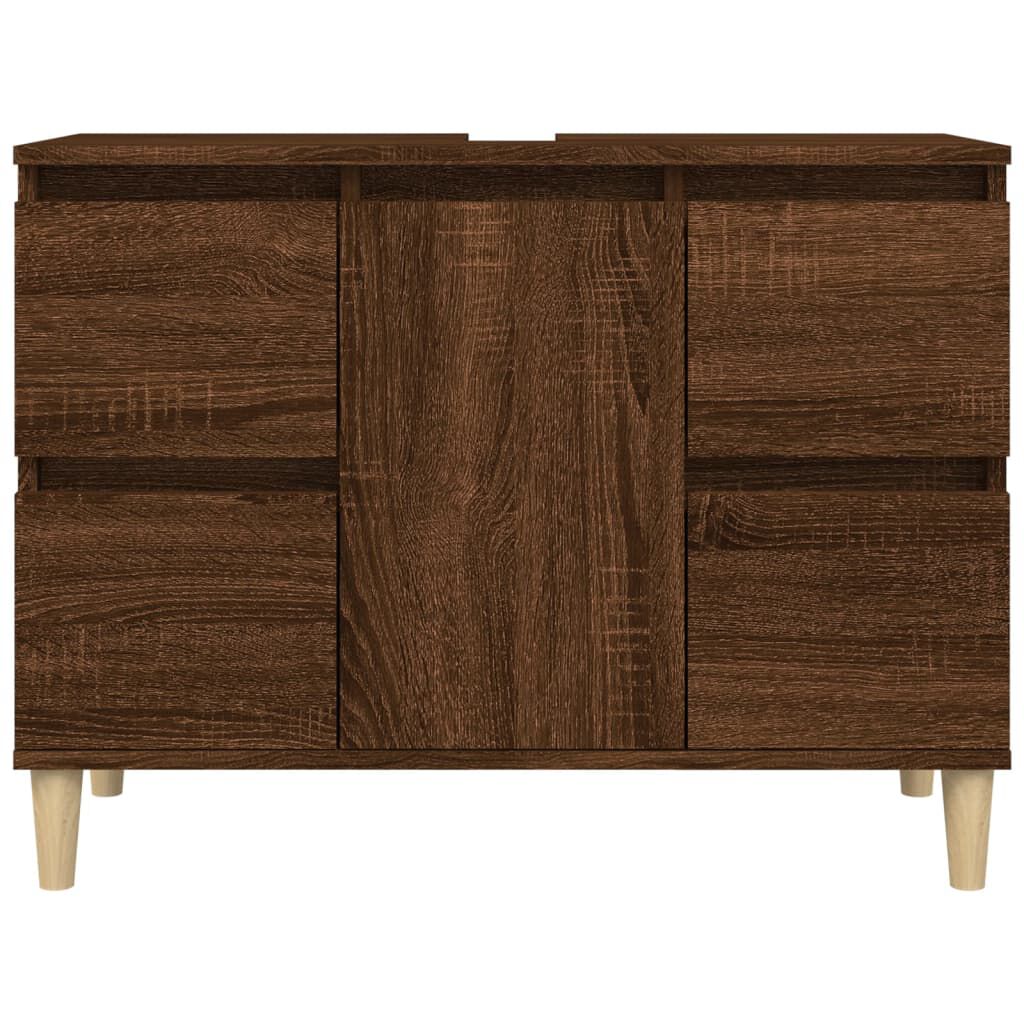 vidaXL Ντουλάπι Νιπτήρα Καφέ Δρυς 80 x 33 x 60 εκ. Επεξεργασμένο Ξύλο