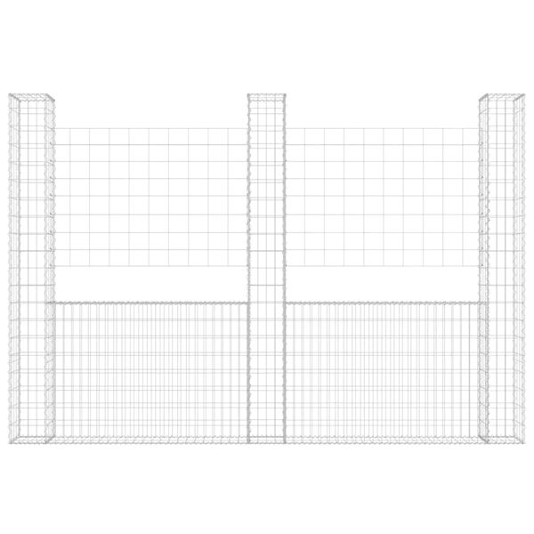 vidaXL Συρματοκιβώτια σε U Σχήμα με 3 Στύλους 260x20x200 εκ Σιδερένιο