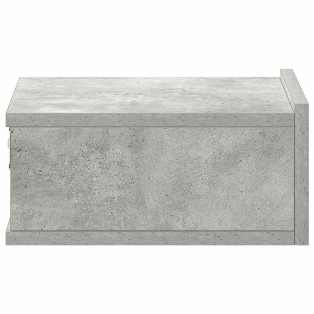 vidaXL Κομοδίνο Κρεμαστό Γκρι Σκυροδέματος 40x30x15 εκ. από Επεξ. Ξύλο