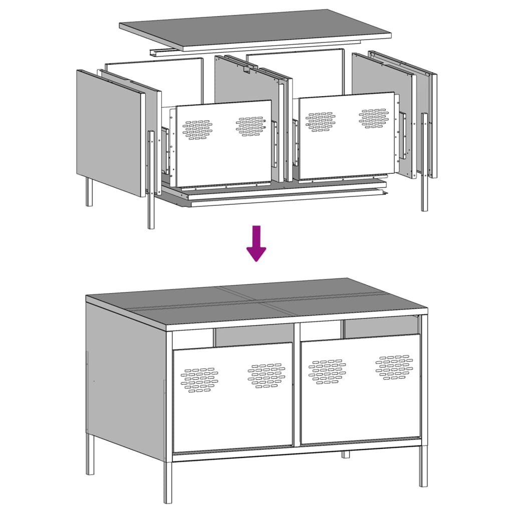 vidaXL Έπιπλο Τηλεόρασης Μουσταρδί 68x50x43,5 εκ. Ατσάλι Ψυχρής Έλασης