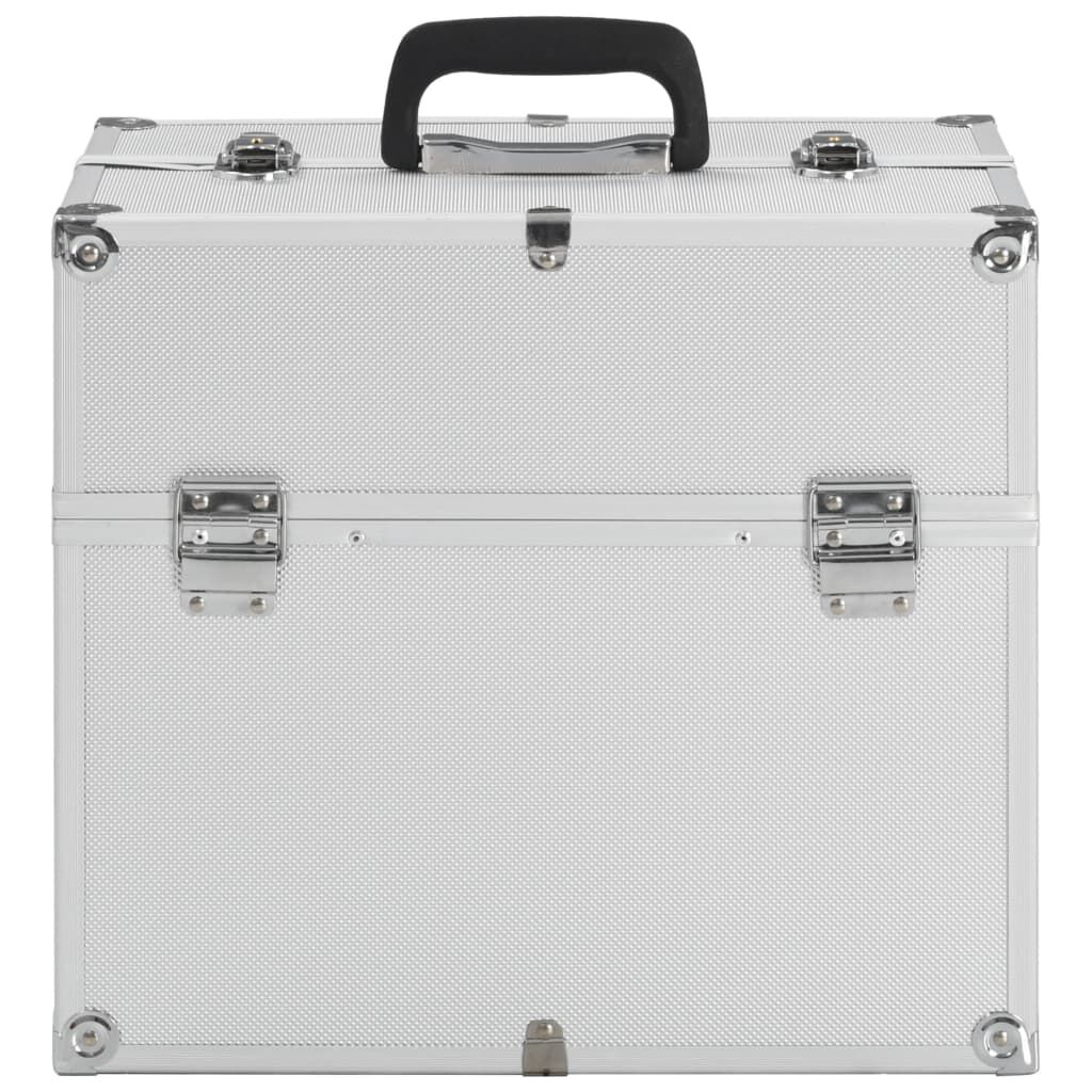 vidaXL Βαλίτσα Μακιγιάζ Ασημί 38x23x34 εκ. Αλουμινίου