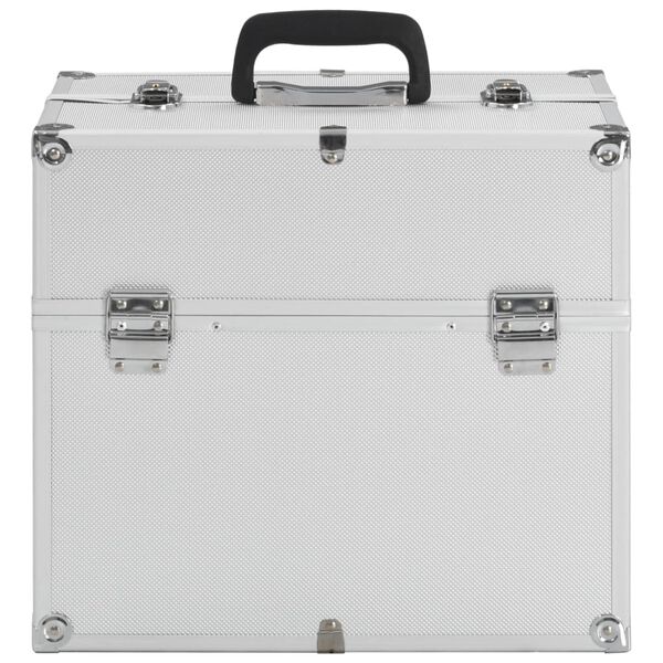 vidaXL Βαλίτσα Μακιγιάζ Ασημί 38x23x34 εκ. Αλουμινίου