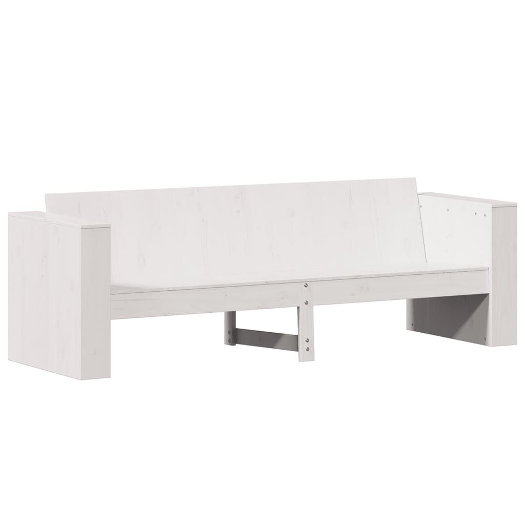 vidaXL Καναπές Κήπου Τριθέσιος Λευκός 189x60x62 εκ. Μασίφ Ξύλο Πεύκου