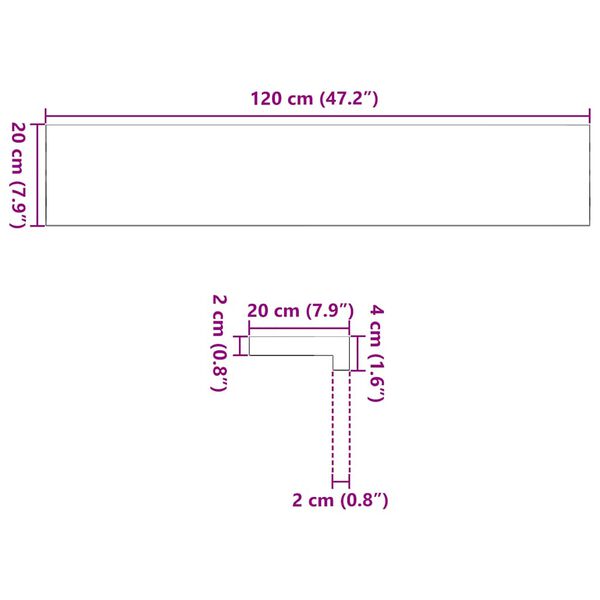 vidaXL Περβάζια παραθύρων 2 τεμ. 120x20x2 εκ. Ακατέργαστο Μασίφ Δρυός