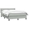 vidaXL Κρεβάτι Boxspring με Στρώμα Ανοιχτό Γκρι 140x210 εκ. Βελούδινο