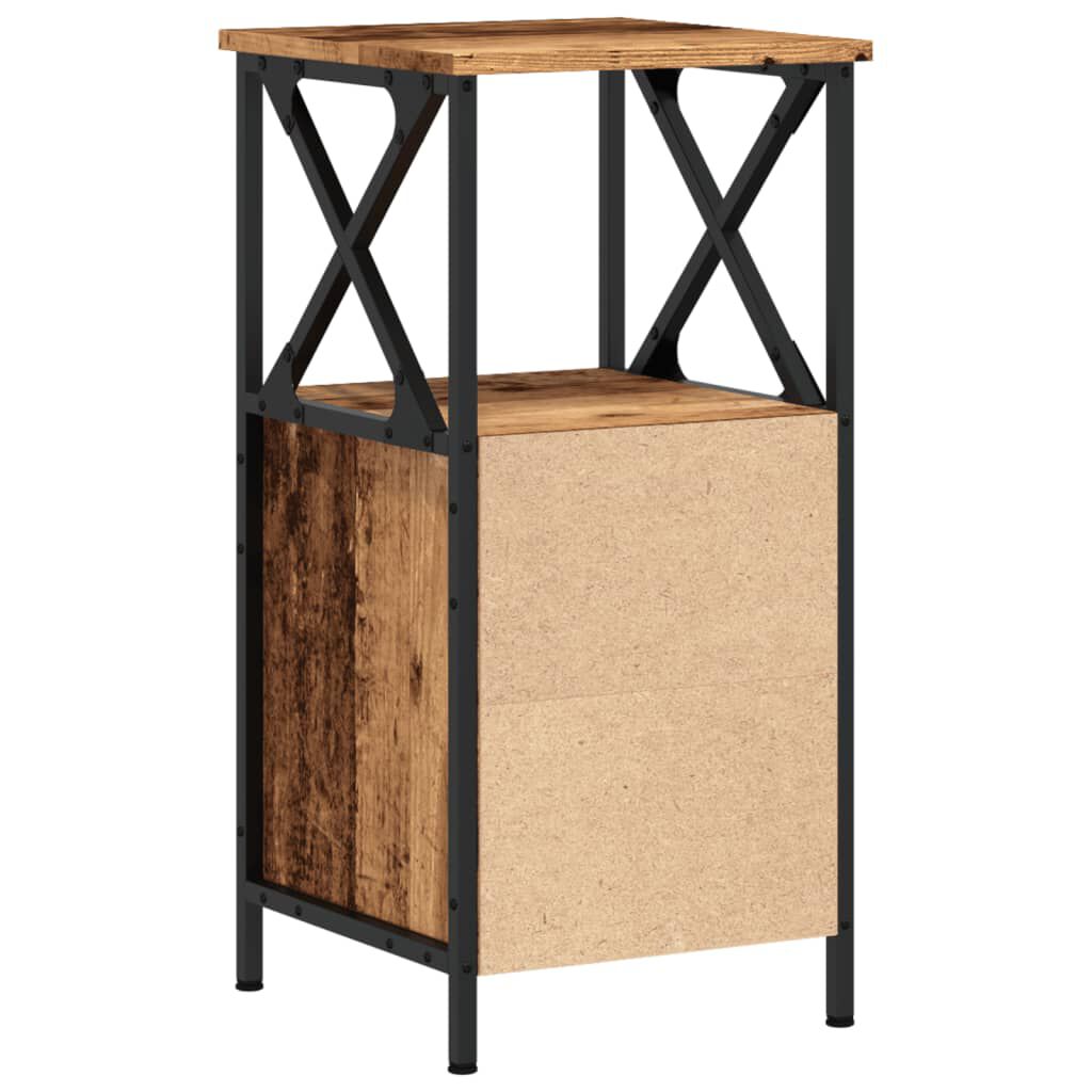 vidaXL Κομοδίνο παλιό ξύλο 34x35,5x70 cm Κατασκευασμένο ξύλο