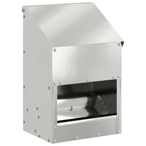 vidaXL Ταΐστρα κοτόπουλων Ασημί 21 x 16 x 33 εκ. Επικαλυμμένος Χάλυβας