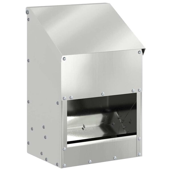 vidaXL Ταΐστρα κοτόπουλων Ασημί 21 x 16 x 33 εκ. Επικαλυμμένος Χάλυβας