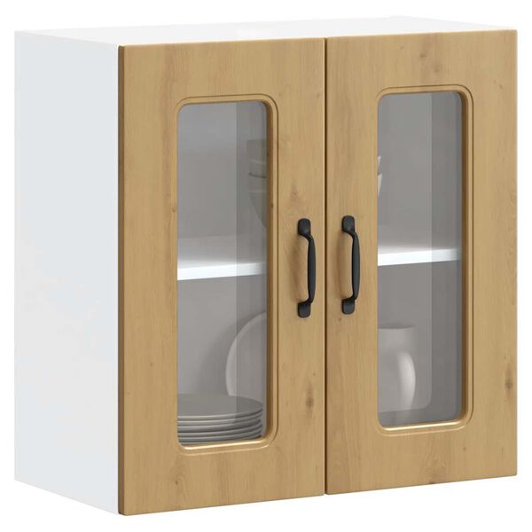vidaXL Ντουλάπι κουζίνας με γυάλινη πόρτα "Kalmar" Artisan Oak