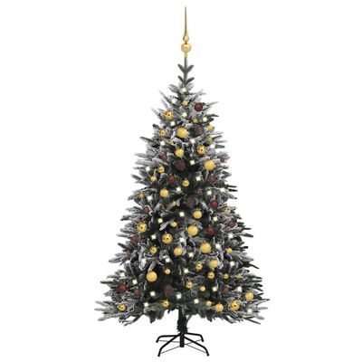 vidaXL Χριστουγεννιάτ. Δέντρο Τεχν. με LED/Μπάλες/Χιόνι 180 εκ. PVC/PE