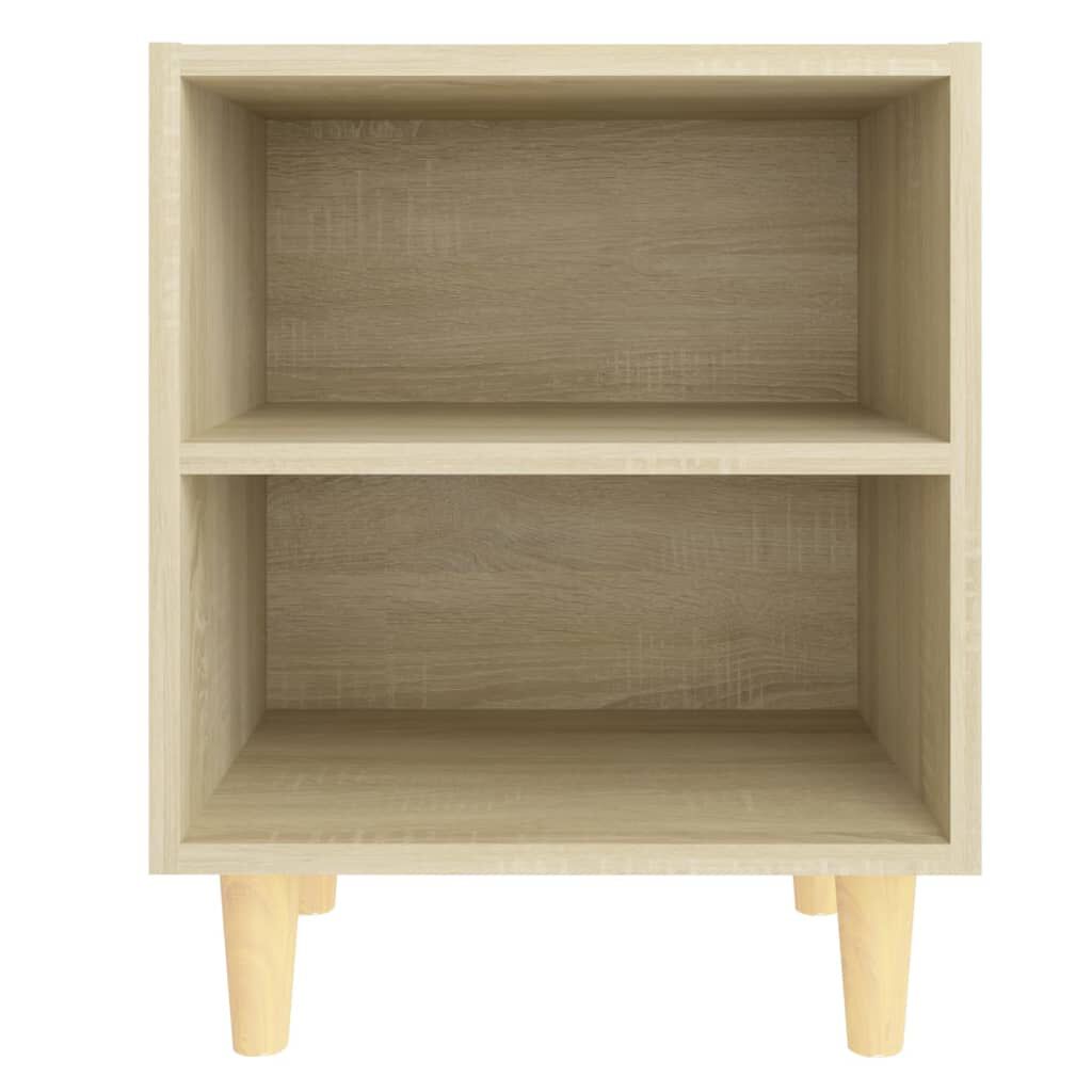 vidaXL Κομοδίνο Sonoma Δρυς 40 x 30 x 50 εκ. με Μασίφ Ξύλινα Πόδια