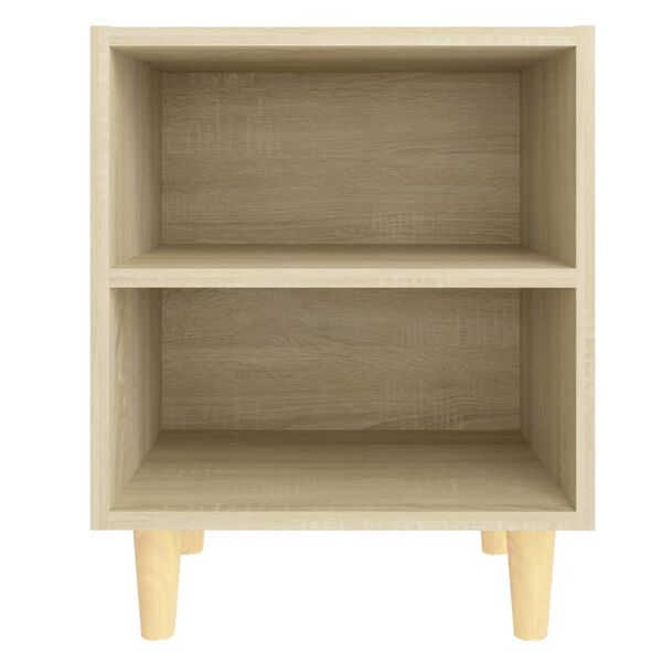 vidaXL Κομοδίνο Sonoma Δρυς 40 x 30 x 50 εκ. με Μασίφ Ξύλινα Πόδια