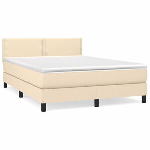 vidaXL &Kappa;&rho;&epsilon;&beta;ά&tau;&iota; Boxspring &mu;&epsilon; &Sigma;&tau;&rho;ώ&mu;&alpha; &Kappa;&rho;&epsilon;&mu; 140x190 &epsilon;&kappa;. &Upsilon;&phi;&alpha;&sigma;&mu;ά&tau;&iota;&nu;&omicron;