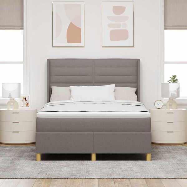 vidaXL &Kappa;&rho;&epsilon;&beta;ά&tau;&iota; &mu;&epsilon; &epsilon;&lambda;&alpha;&tau;ή&rho;&iota;&alpha; &mu;&epsilon; &sigma;&tau;&rho;ώ&mu;&alpha; Taupe 160 x 200 cm ύ&phi;&alpha;&sigma;&mu;&alpha;