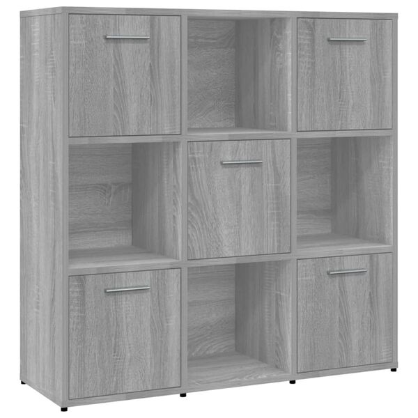 vidaXL Βιβλιοθήκη Γκρι Sonoma 90 x 30 x 90 εκ. από Επεξεργασμένο Ξύλο