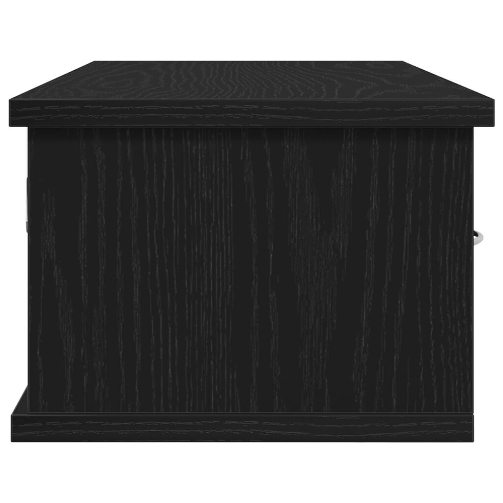 VidaXL Επιτοίχιο Ράφι Συρταριού Μαύρη Δρυς 60x26x18,5εκ Επεξεργασμένο Ξύλο