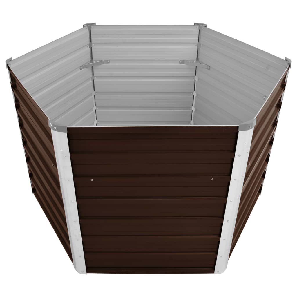 vidaXL Ζαρντινιέρα Υπερυψωμένη Καφέ 129x129x77 εκ. Γαλβανισμ. Χάλυβας