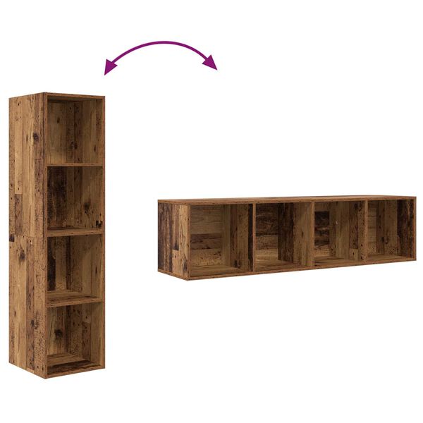 vidaXL Ντουλάπι TV 2 pcs Καφέ 37 x 37 x 142.5 εκ Επεξεργασμένο ξύλο