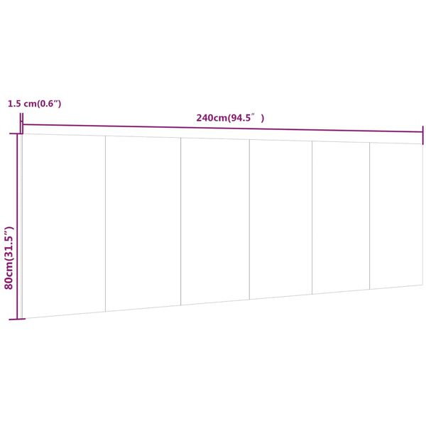 vidaXL Κεφαλάρι Κρεβατιού Γκρι Sonoma 240x1,5x80 εκ. Επεξεργ. Ξύλο