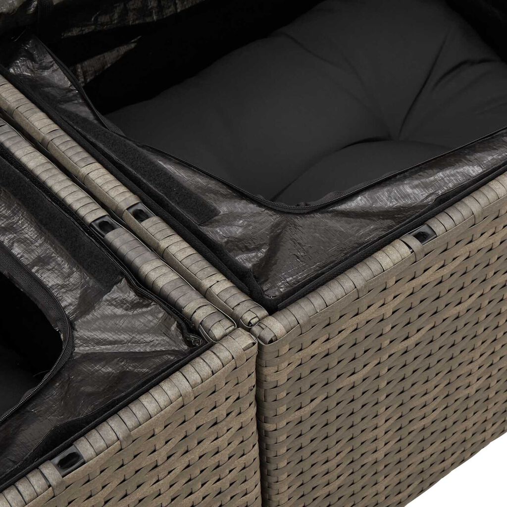 vidaXL Σετ Καναπέ Κήπου 8 pcs Γκρι 55 x 55 x 37 εκ Ρατάν, Πολυεστέρας