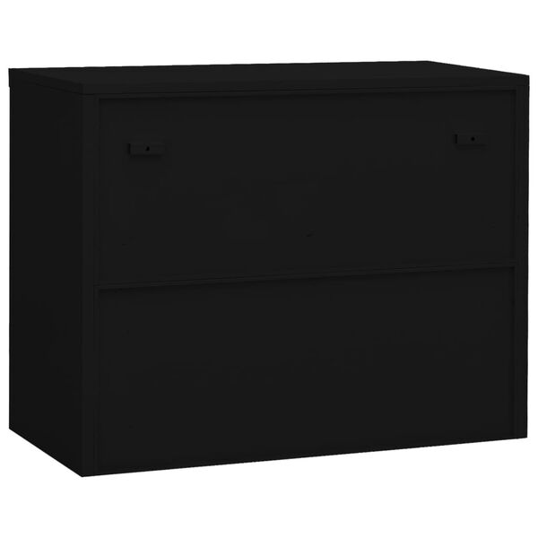 vidaXL Ντουλάπα Γραφείου 90 x 40 x 70 εκ. Μαύρη Ατσάλινη