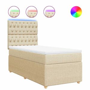 vidaXL &Kappa;&rho;&epsilon;&beta;ά&tau;&iota; Boxspring &mu;&epsilon; &Sigma;&tau;&rho;ώ&mu;&alpha; &Kappa;&rho;&epsilon;&mu; 80 x 200 &epsilon;&kappa;. &Upsilon;&phi;&alpha;&sigma;&mu;ά&tau;&iota;&nu;&omicron;