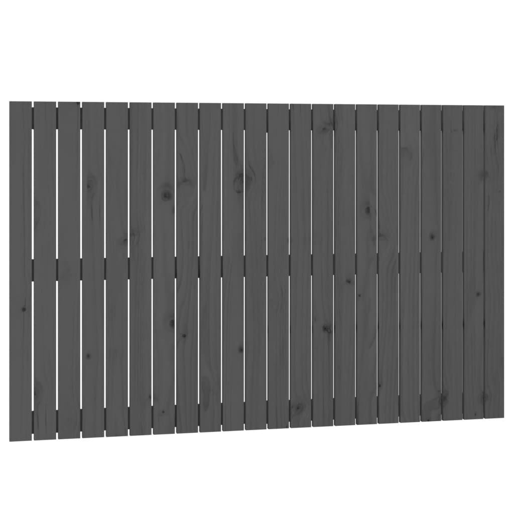 vidaXL Κεφαλάρι Τοίχου Γκρι 140x3x90 εκ. από Μασίφ Ξύλο Πεύκου
