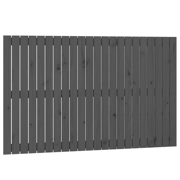vidaXL Κεφαλάρι Τοίχου Γκρι 140x3x90 εκ. από Μασίφ Ξύλο Πεύκου