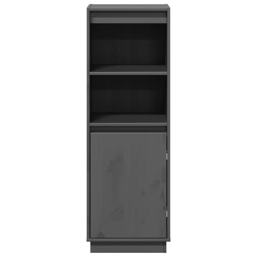 vidaXL Ντουλάπι Ψηλό Γκρι 37 x 34 x 110 εκ. από Μασίφ Ξύλο Πεύκου