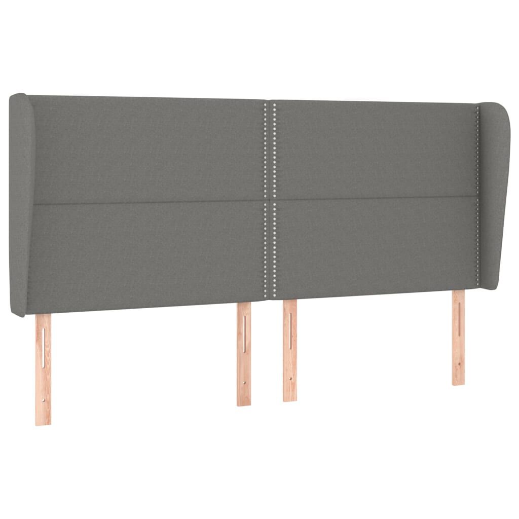 vidaXL Κεφαλάρι με Πτερύγια Σκούρο Γκρι 183x23x118/128 εκ. Υφασμάτινο