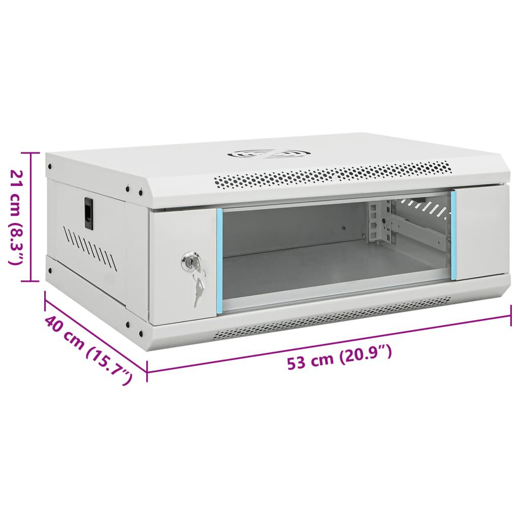 vidaXL Καμπίνα Δικτύου Επιτοίχια 4U 19'' IP20 53x40x21 εκ.