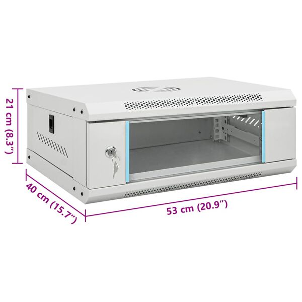 vidaXL Καμπίνα Δικτύου Επιτοίχια 4U 19'' IP20 53x40x21 εκ.