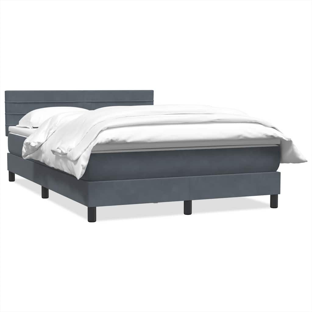vidaXL Box Spring Κρεβάτι με στρώμα Σκούρο γκρι 160x220 cm Βελούδινο