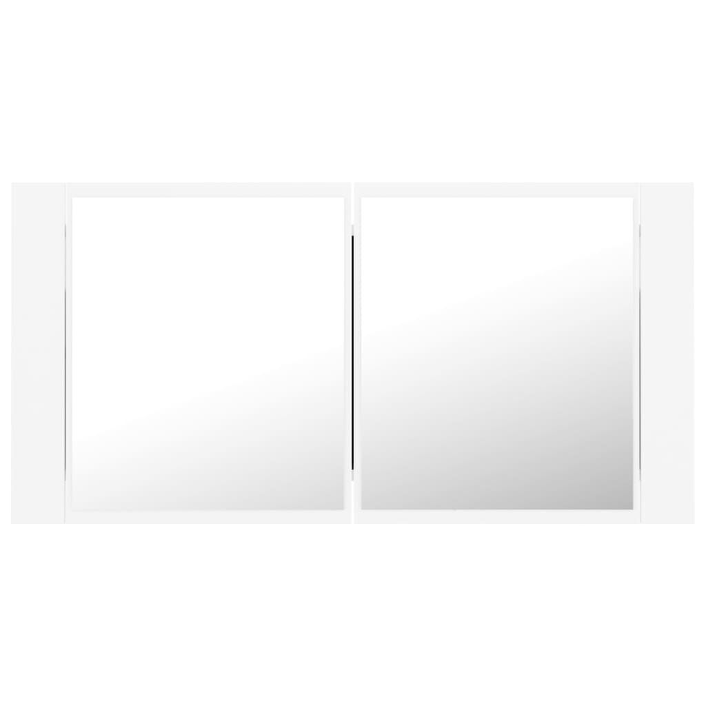 vidaXL Καθρέφτης Μπάνιου με Ντουλάπι LED Λευκός 90x12x45 εκ. Ακρυλικός