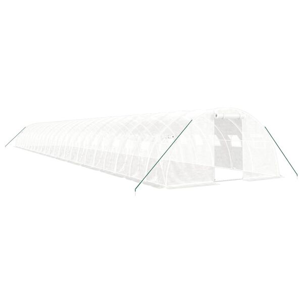 vidaXL Θερμοκήπιο Λευκό 96 μ² 24 x 4 x 2 μ. με Ατσάλινο Πλαίσιο