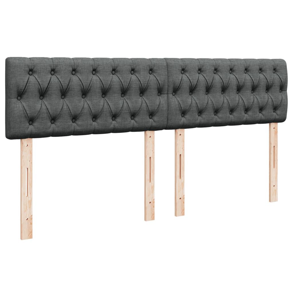 vidaXL Κρεβάτι Boxspring με Στρώμα Σκούρο Γκρι 200x200 εκ. Υφασμάτινο