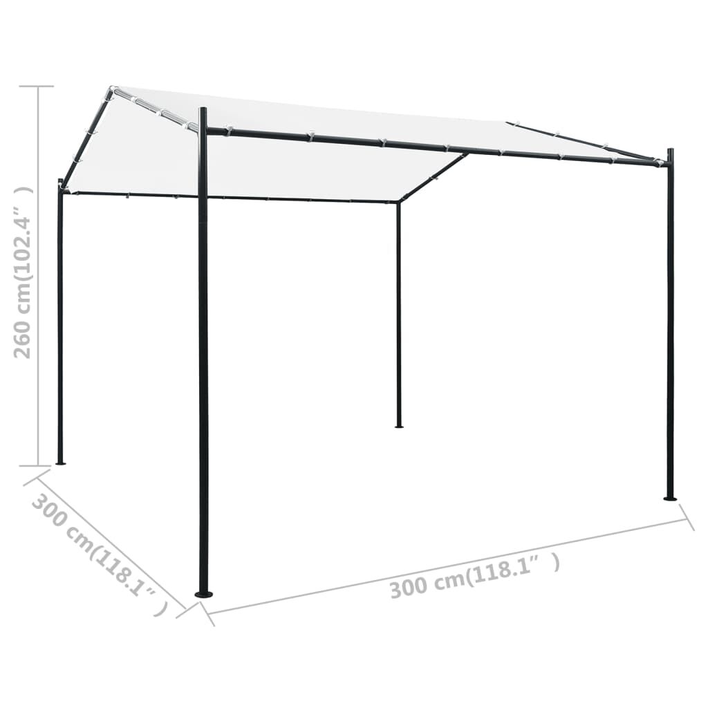 vidaXL Κιόσκι Λευκό 3 x 3 x 2,6 μ. 180 γρ./μ²