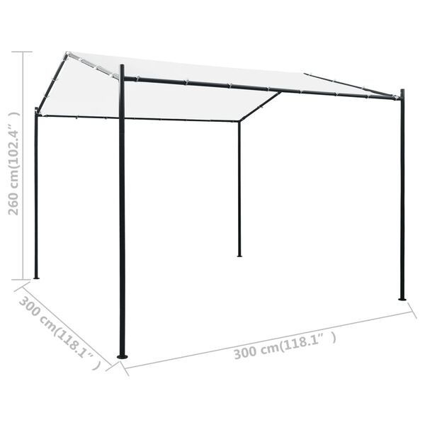vidaXL Κιόσκι Λευκό 3 x 3 x 2,6 μ. 180 γρ./μ²