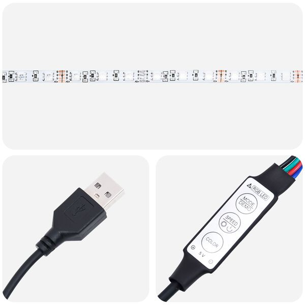 vidaXL Κομοδίνο με LED Γκρι Σκυρόδεμα 39x34.5x65 εκ. Επεξεργασμένο Ξύλο