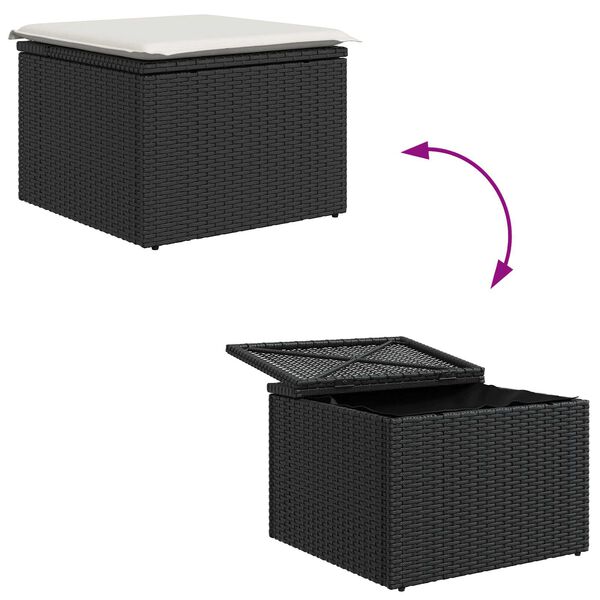 vidaXL Σετ Καναπέ Κήπου 9 pcs Μαύρος, λευκός