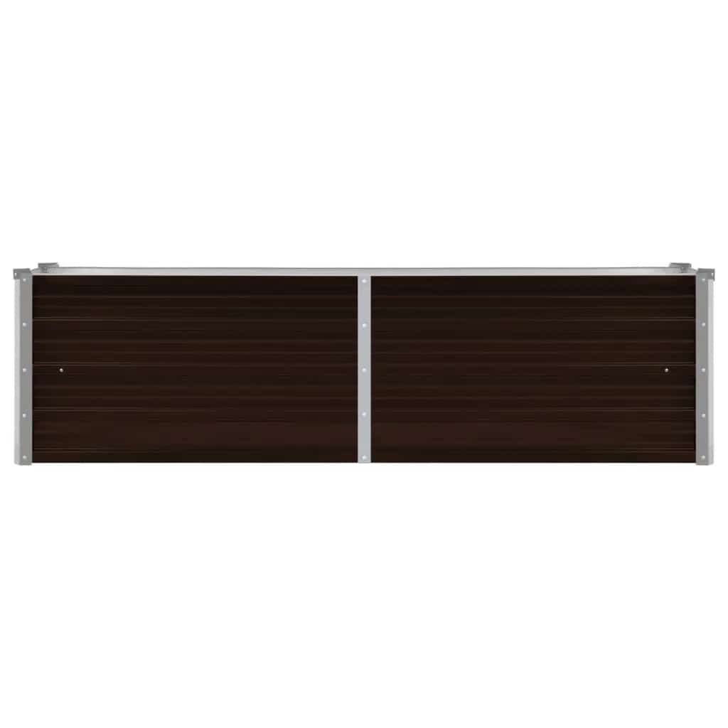 vidaXL Ζαρντινιέρα Υπερυψωμένη Καφέ 160x40x45 εκ. Γαλβανισμ. Χάλυβας