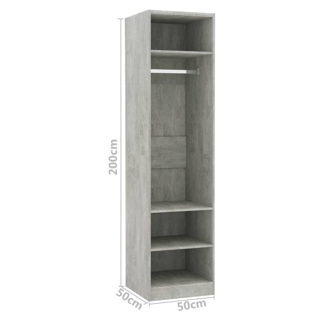 vidaXL Ντουλάπα Γκρι του Σκυροδέματος 50 x 50 x 200 εκ. Επεξ. Ξύλο