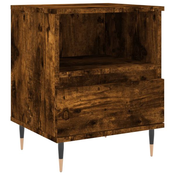 vidaXL Κομοδίνα 2 τεμ. Καπνιστή Δρυς 40 x 35 x 50 εκ. Επεξεργ. Ξύλο